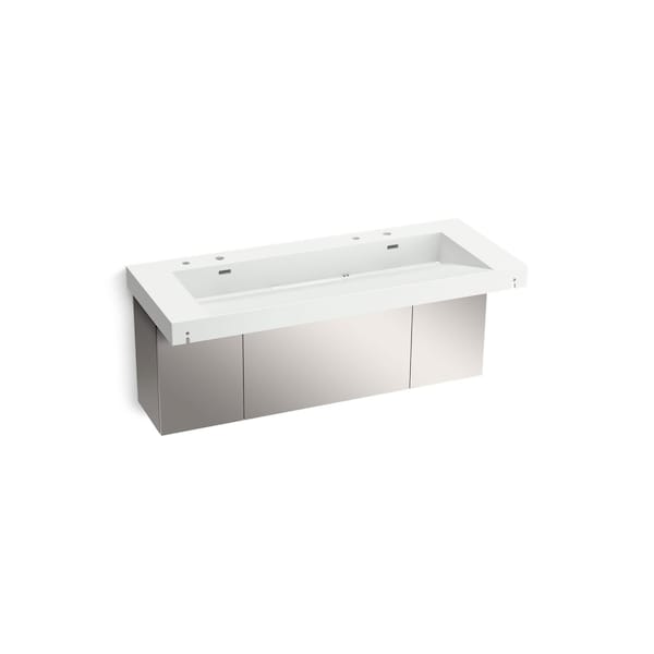 Kohler 60In Wall-Mount Trough Lavatory System In Miami White 81032-BSS-KEH - main